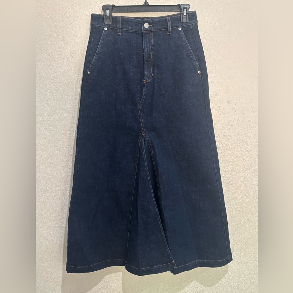 Banana Republic 
Denim Skirt Womens 4 
Center Split Classic 
Maxi Dark Wash Y2K - Picture 6 of 11